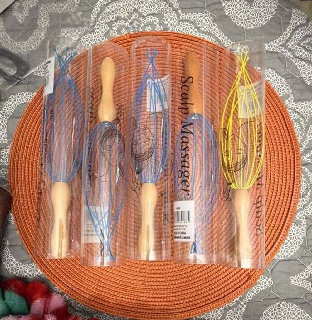 Lot Of 5 Wooden Handle Scalp Massager Head Scratcher Relaxing Tool